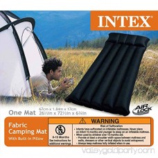 Intex Inflatable Fabric Camping Mattress with Built-In Pillow
